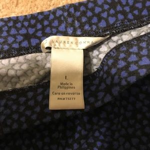 Printed black and blue heart leggings